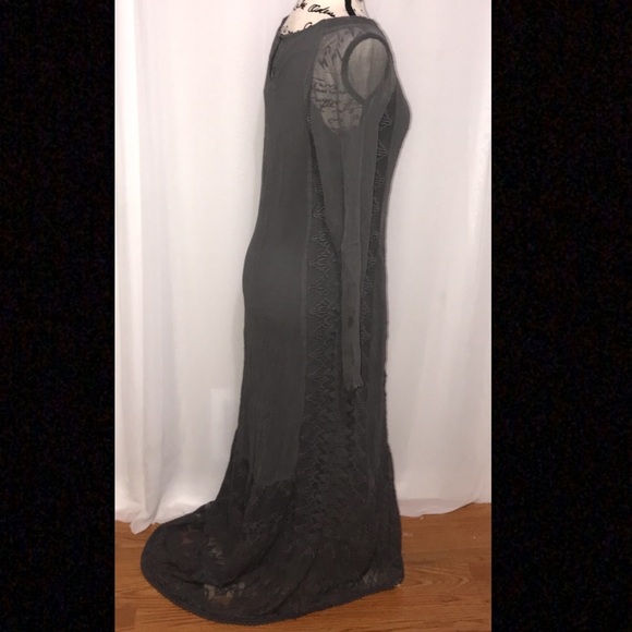 Sundance Gray Viviana Chiffon Column Embroidered Lace Long sleeve Dress - Picture 6 of 16